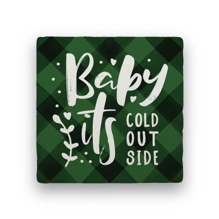 Baby It's Cold - Green-Holiday-Paisley & Parsley-Coaster