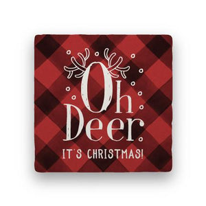 Oh Deer - Red-Holiday-Paisley & Parsley-Coaster