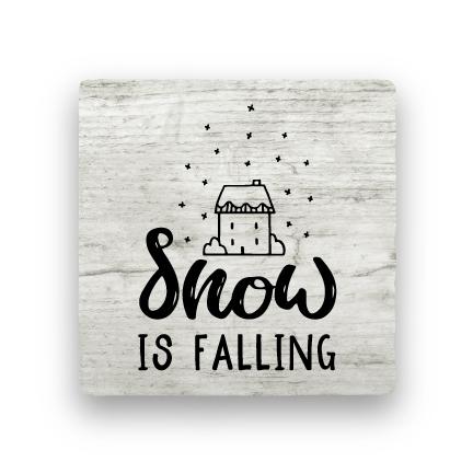 Snow Is Falling - Wood-Holiday-Paisley & Parsley-Coaster
