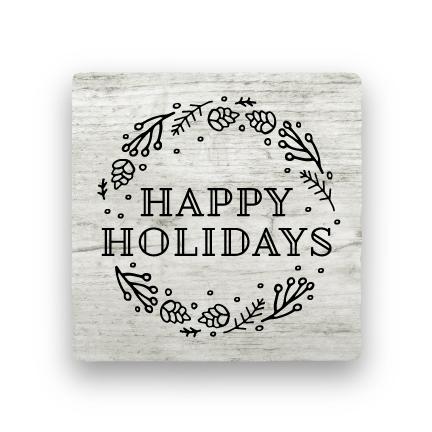 Happy Holidays - Wood-Holiday-Paisley & Parsley-Coaster