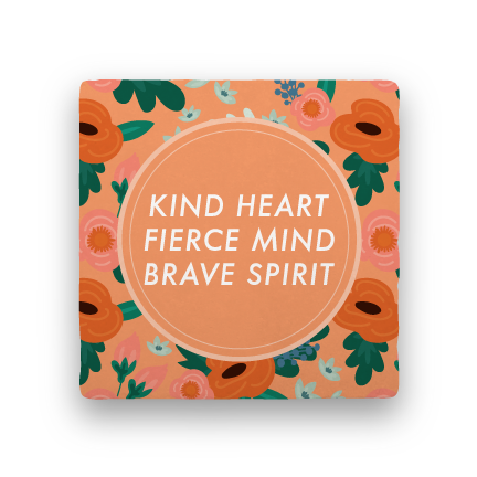 Kind Fierce Brave-Garden Party-Paisley & Parsley-Coaster