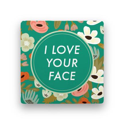 I Love Your Face-Garden Party-Paisley & Parsley-Coaster