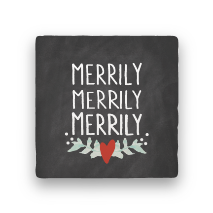 Merrily Merrily Merrily-Holiday-Paisley & Parsley-Coaster