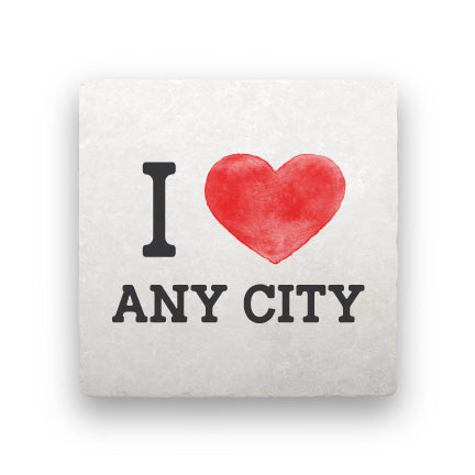 I Heart (Any City)-Personalized-Paisley & Parsley-Coaster