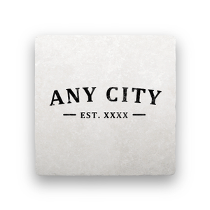 EST. (Any City)-Personalized-Paisley & Parsley-Coaster