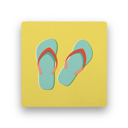 Flip Flops-Summer Vacation-Paisley & Parsley-Coaster