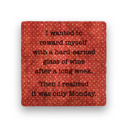 Reward with Wine-Polka Spots-Paisley & Parsley-Coaster