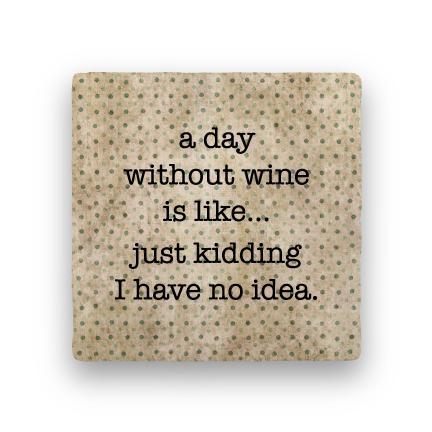 Day Without Wine-Polka Spots-Paisley & Parsley-Coaster