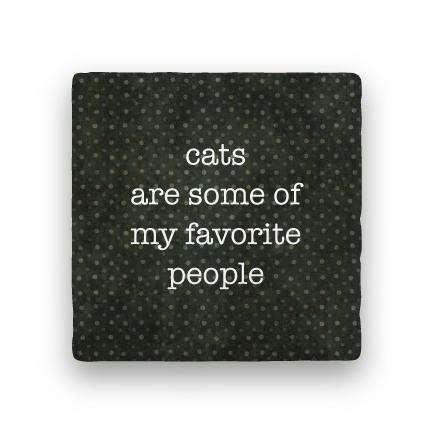 Cats Favorite People-Polka Spots-Paisley & Parsley-Coaster