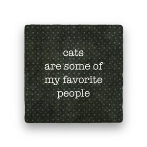 Cats Favorite People-Polka Spots-Paisley & Parsley-Coaster