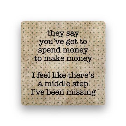 Spend / Make Money-Polka Spots-Paisley & Parsley-Coaster